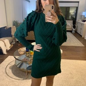 Green sweater dress